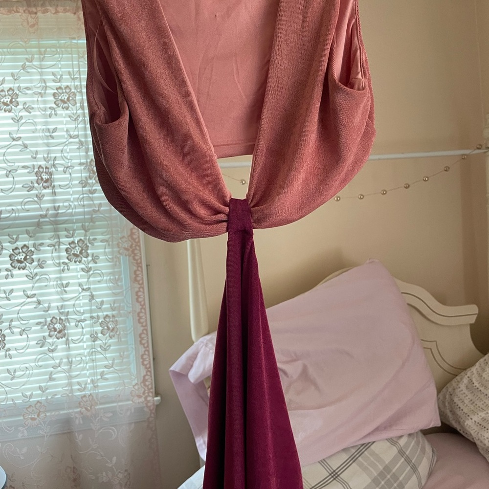 White fox pink dress with side cuts